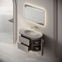 Belgravia II Vanity Unit & Stone Basin 1000mm Sabbia Grigio Oak